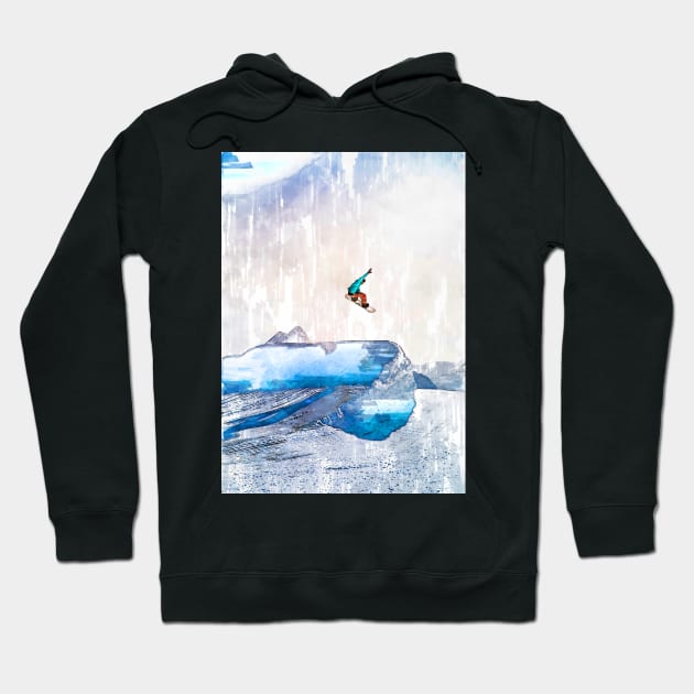 Snowboard Winter Extremes. For snowboard Lovers Hoodie by ColortrixArt